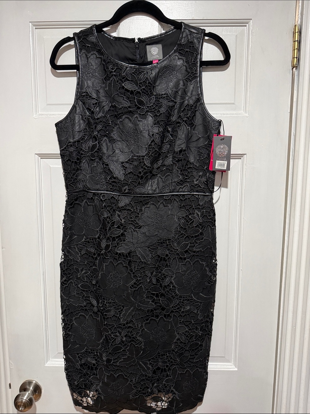 Vince Camuto Sleeveless Black Lace Sheath Dress